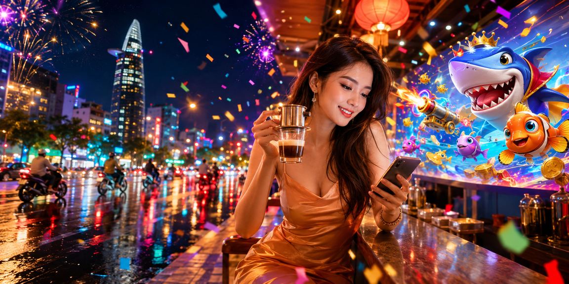Người dùng TP Hồ Chí Minh chơi bắn cá trên điện thoại tại quán cà phê