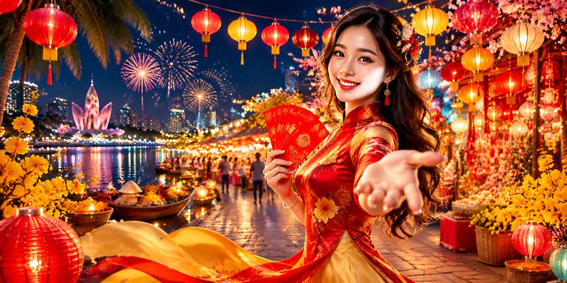 Khung cảnh chợ đêm Nha Trang với không khí nhộn nhịp, người dùng theo dõi kết quả thể thao qua di động